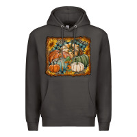 Smoke pumpkins with sunflowers Premium Hoodie - RanaPortraitStore