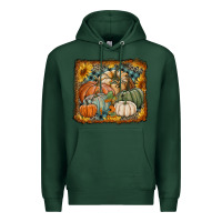 Sports Green pumpkins with sunflowers Premium Hoodie - RanaPortraitStore
