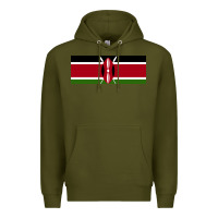 Army Green kenya flag Premium Hoodie - artisFamous