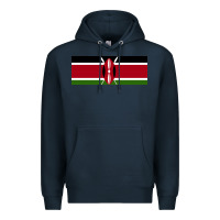 Navy kenya flag Premium Hoodie - artisFamous