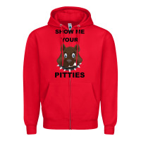 Red Show Me Your Pitties Zipper Hoodie - Bettercallsaul