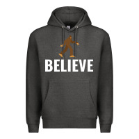 Charcoal Heather believe bigfoot white Premium Hoodie - artisFamous