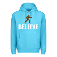 Ocean Blue believe bigfoot white Premium Hoodie - artisFamous