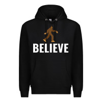 Black believe bigfoot white Premium Hoodie - artisFamous