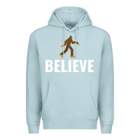 Blue Mist believe bigfoot white Premium Hoodie - artisFamous