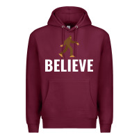 Burgundy believe bigfoot white Premium Hoodie - artisFamous