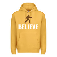 Mustard believe bigfoot white Premium Hoodie - artisFamous