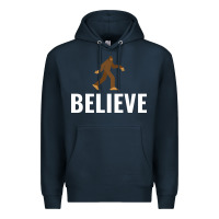 Navy believe bigfoot white Premium Hoodie - artisFamous