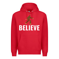 Red believe bigfoot white Premium Hoodie - artisFamous