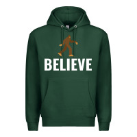 Sports Green believe bigfoot white Premium Hoodie - artisFamous