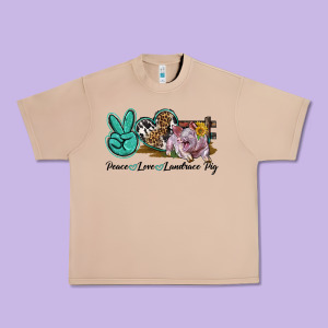 Peace Love Landrace Pig Urban Heavy Tee Designed By Lillyallendesigns