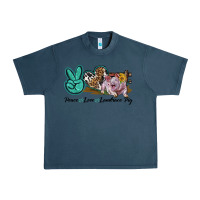 Midnight Navy Peace Love Landrace Pig Urban Heavy Tee - LillyAllenDesigns