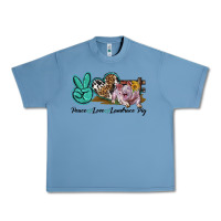 Pebble Blue Peace Love Landrace Pig Urban Heavy Tee - LillyAllenDesigns