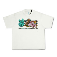 Pistachio Peace Love Landrace Pig Urban Heavy Tee - LillyAllenDesigns