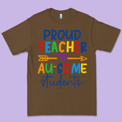 Proud Teacher To Au-some Students Premium Tee Designed By Cowhidedigitalart
