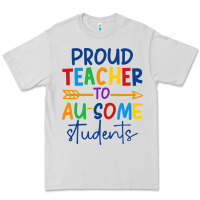 Dove Grey Proud teacher to au-some students Premium Tee - CowhideDigitalArt