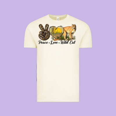 Peace Love Wild Cat Vintage Tee Designed By Lillyallendesigns