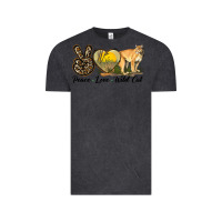 Vintage Black Peace Love Wild cat Vintage Tee - LillyAllenDesigns