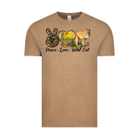 Vintage Coffee Peace Love Wild cat Vintage Tee - LillyAllenDesigns
