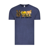 Vintage Denim Peace Love Wild cat Vintage Tee - LillyAllenDesigns