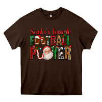 Chocolate Brown Santa's Favorite Football Player For Christmas Heavy Core Tee - FaDigitalArtStudio