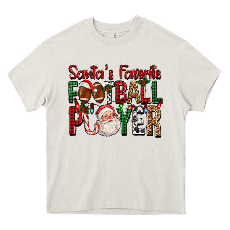 Santa's Favorite Football Player For Christmas Heavy Core Tee by FaDigitalArtStudio | Teevron