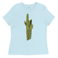 Baby Blue saguaro cactus Ladies Tee - LillyAllenDesigns