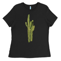 Black saguaro cactus Ladies Tee - LillyAllenDesigns