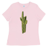 Bubblegum Pink saguaro cactus Ladies Tee - LillyAllenDesigns
