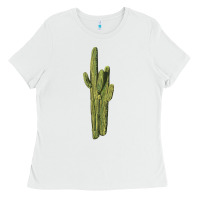 White saguaro cactus Ladies Tee - LillyAllenDesigns