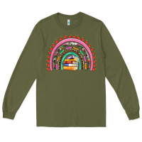 Army Green teacher pen apple books rainbow Long Sleeve Tee - Artiststas