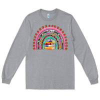 Heather Grey teacher pen apple books rainbow Long Sleeve Tee - Artiststas