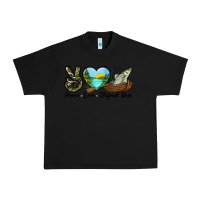 Black Camouflage Peace Love Striped Bass Urban Heavy Tee - LillyAllenDesigns