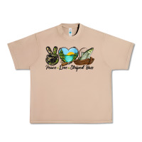 Burro Camouflage Peace Love Striped Bass Urban Heavy Tee - LillyAllenDesigns