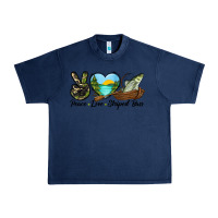 Navy Camouflage Peace Love Striped Bass Urban Heavy Tee - LillyAllenDesigns