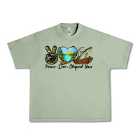 Oil Green Camouflage Peace Love Striped Bass Urban Heavy Tee - LillyAllenDesigns