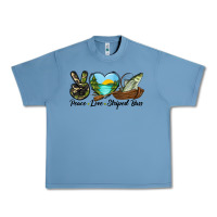 Pebble Blue Camouflage Peace Love Striped Bass Urban Heavy Tee - LillyAllenDesigns