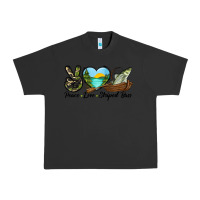 Pigment Black Camouflage Peace Love Striped Bass Urban Heavy Tee - LillyAllenDesigns