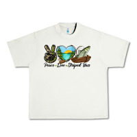 Pistachio Camouflage Peace Love Striped Bass Urban Heavy Tee - LillyAllenDesigns
