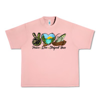 Salmon Camouflage Peace Love Striped Bass Urban Heavy Tee - LillyAllenDesigns