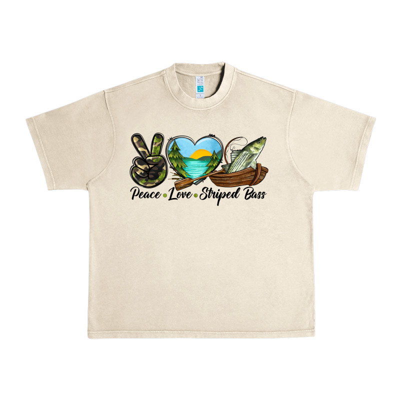 Camouflage Peace Love Striped Bass Urban Heavy Tee by LillyAllenDesigns | Teevron