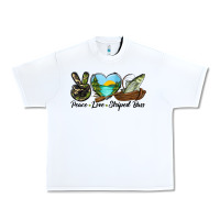 White Camouflage Peace Love Striped Bass Urban Heavy Tee - LillyAllenDesigns