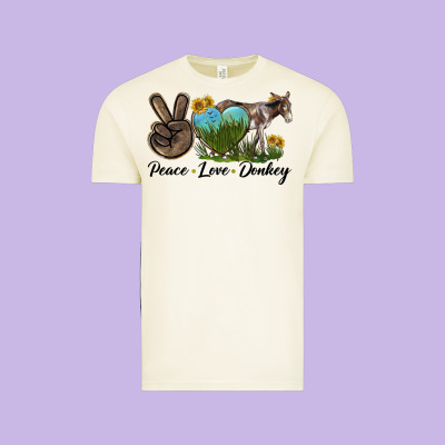 Peace Love Donkey Vintage Tee Designed By Lillyallendesigns