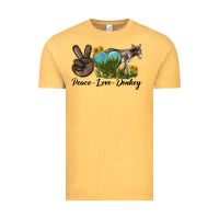 Vintage Mustard Peace Love Donkey Vintage Tee - LillyAllenDesigns