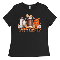 Black happy easter day eggs Ladies Tee - RacoonDesign