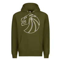 Army Green outline seven lions Premium Hoodie - artisFamous