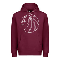 Burgundy outline seven lions Premium Hoodie - artisFamous