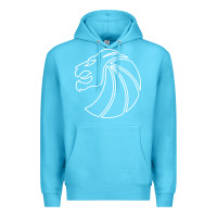 Ocean Blue outline seven lions Premium Hoodie - artisFamous