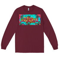 Burgundy dreamer with butterfly and tie dye  licance  plate Long Sleeve Tee - Artiststas