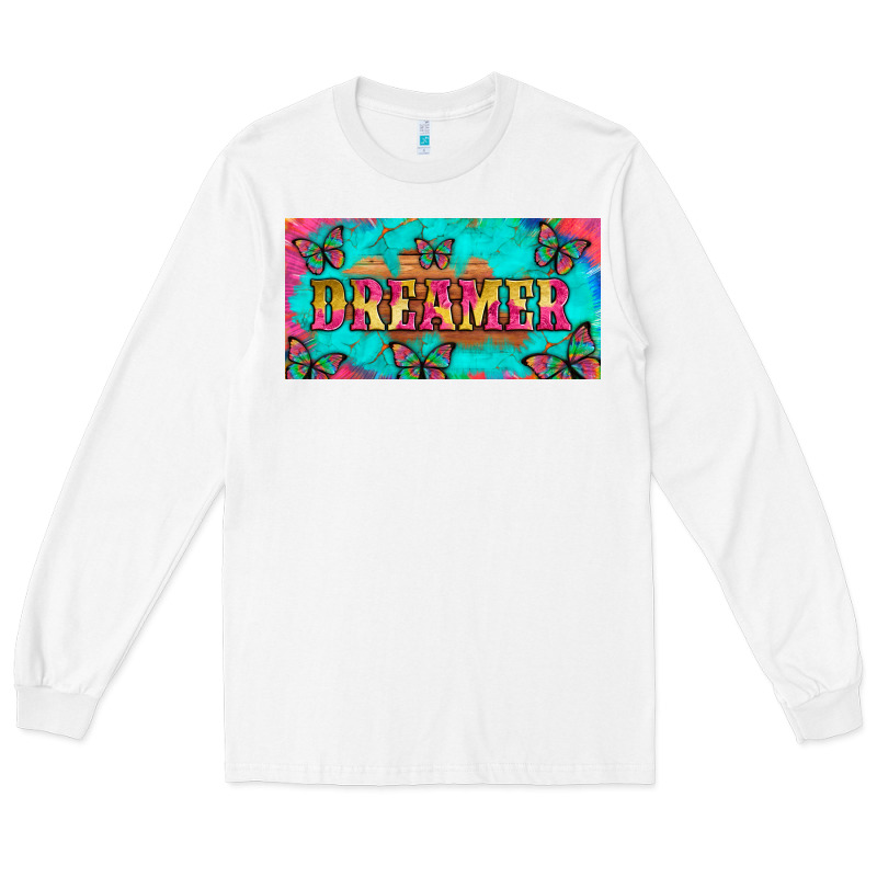 Dreamer With Butterfly And Tie Dye  Licance  Plate Long Sleeve Tee by Artiststas | Teevron